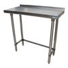 Bk Resources Stainless Steel Work Table With Open Base, 1.5" Rear Riser 36"Wx18"D VTTROB-1836